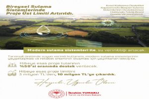 Bireysel Sulama Sistemlerinde hibe desteği arttırıldı