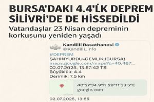 Bursa’daki 4.4’lük deprem Silivri’de de hissedildi