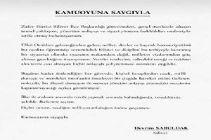 link Silivri Zafer Partisi İlçe Başkanı Devrim Şabuldak görevinden istifa etti