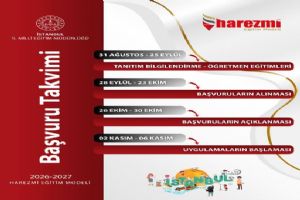 Harezmi Eğitim Modeli için başvuru takvimi açıklandı