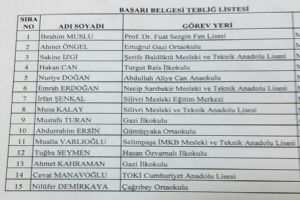 Bekârlar, Başarı Belgeleriyle ödüllendirdi