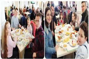 Babalarıyla kahvaltı yaptılar