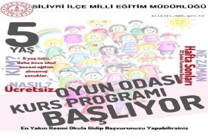 5 Yaş Oyun Odası Kurs Programı başlıyor