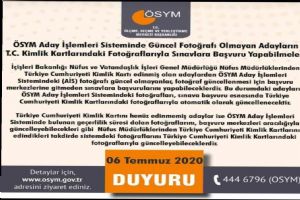 Sınav başvuruları T.C. kimlik kartlarıyla yapılabilecek