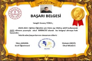 Ekim Ayı EBA Başarı Belgeleri verildi