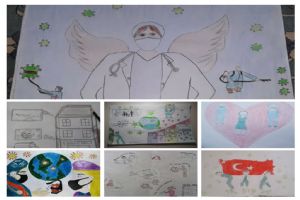 Öğrencilerden “Sağlık çalışanlarına vefa” eserleri