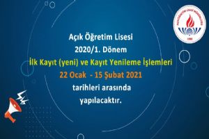 Açık Öğretim Lisesi kayıt işlemleri