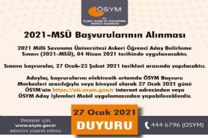Milli Savunma Üniversitesi Askeri Öğrenci Aday Belirleme Sınavı