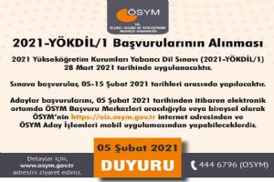 2021-YÖKDİL/1 Başvuru işlemleri başladı
