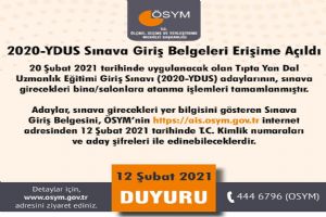 Tıpta Yan Dal Uzmanlık Eğitimi Giriş Sınavı