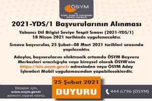 2021-YDS/1 Başvuru işlemleri başladı