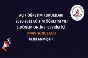 Açık Öğretim Kurumları 1. Dönem sınav sonuçları açıklandı