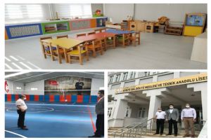 Baldöktü Lisesi’nde Spor Salonu tamam, Kimya Atölyesi’ne devam