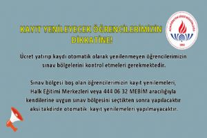 Kayıt yenileyecek açık öğretim öğrencilerinin dikkatine