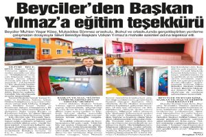 Beyciler’den Başkan Yılmaz’a eğitim teşekkürü