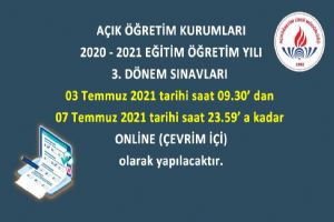 Açık Öğretim Kurumları 3. dönem sınavları