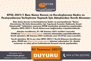 KPSS aday tercihleri başladı