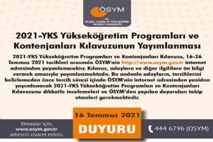 Yükseköğretim program ve kontenjanları açıklandı