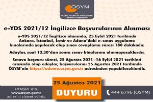 Yabancı Dil Bilgisi Seviye Tespit Sınavı