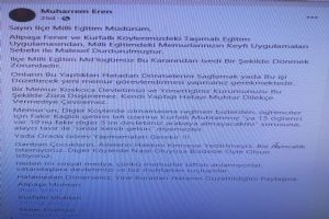 Eren’den Silivri Milli Eğitim Müdürlüğüne “Bu karardan dönün” çağrısı