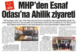 MHP’den Esnaf  Odası’na Ahilik ziyareti