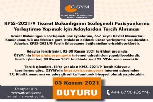 Ticaret Bakanlığına personel alımı