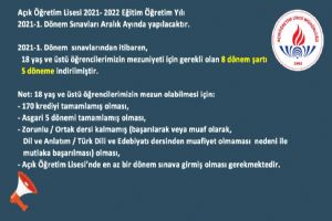 Açık Öğretim Lisesi Müdürlüğünden duyuru