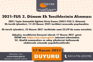 Tıpta Uzmanlık Eğitimi Giriş Sınavı ek tercih