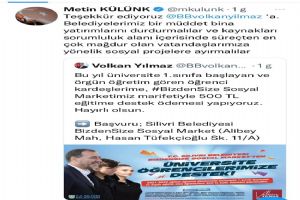 AK Partili Külünk’ten Yılmaz’a teşekkür