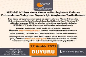 ÖSYM’den KPSS duyurusu