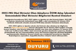ÖSYM’den duyuru