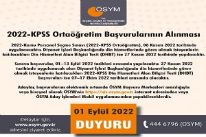 2022-KPSS Ortaöğretim başvuruları başladı