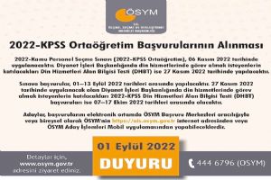 2022-KPSS Ortaöğretim başvuruları başladı