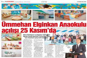 Ümmehan Elginkan Anaokulu açılışı 25 Kasım’da
