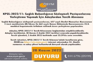 Sağlık Bakanlığına sözleşmeli personel
