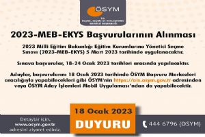 Eğitim Kurumlarına Yönetici Seçme Sınavı başvuruları başladı