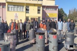 Üretilen sobalar deprem bölgesine doğru yola çıktı