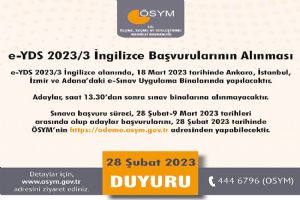 e-YDS İngilizce başvuruları başladı