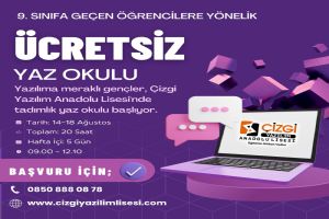 Çizgi Yazılım Lisesi’nden Ücretsiz Yaz Okulu