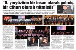 “O, yeryüzüne bir insan olarak gelmiş, bir cihan olarak gitmiştir”