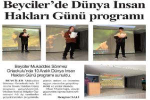 Beyciler’de Dünya İnsan Hakları Günü programı