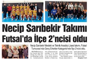 Necip Sarıbekir Takımı Futsal’da İlçe 2’ncisi oldu