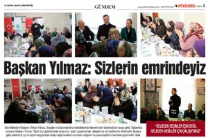 Başkan Yılmaz: Sizlerin emrindeyiz