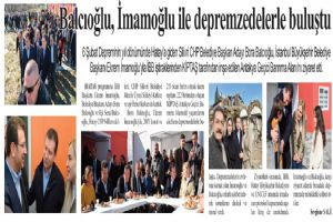 Balcıoğlu, İmamoğlu ile depremzedelerle buluştu