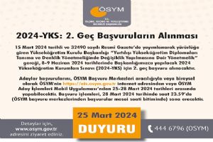 YKS 2. Geç başvuruları alınacak