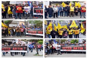 Eğitimciler bir araya gelerek şiddeti protesto etti