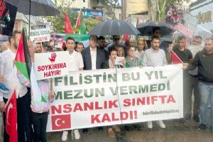 Silivri’de vatandaşlar Filistin için yürüdü