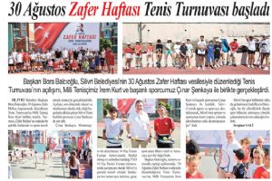 30 Ağustos Zafer Haftası Tenis Turnuvası başladı