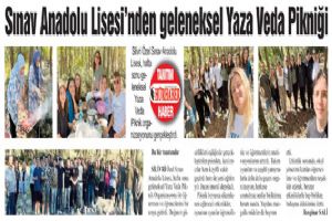 Sınav Anadolu Lisesi’nden geleneksel Yaza Veda Pikniği