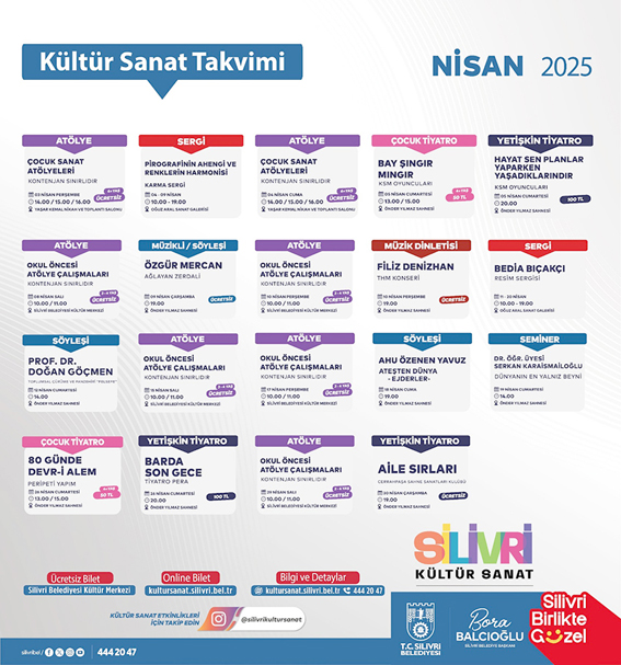 Silivri Belediyesi Nisan ayında kültür ve sanatla dopdolu